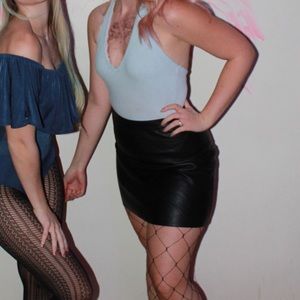 Zara (faux) Leather mini skirt